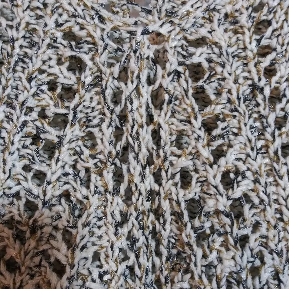 J. Jill Open-Knit V-Neck Sweater Tunic in Neutral Taupe Petite Size XSP